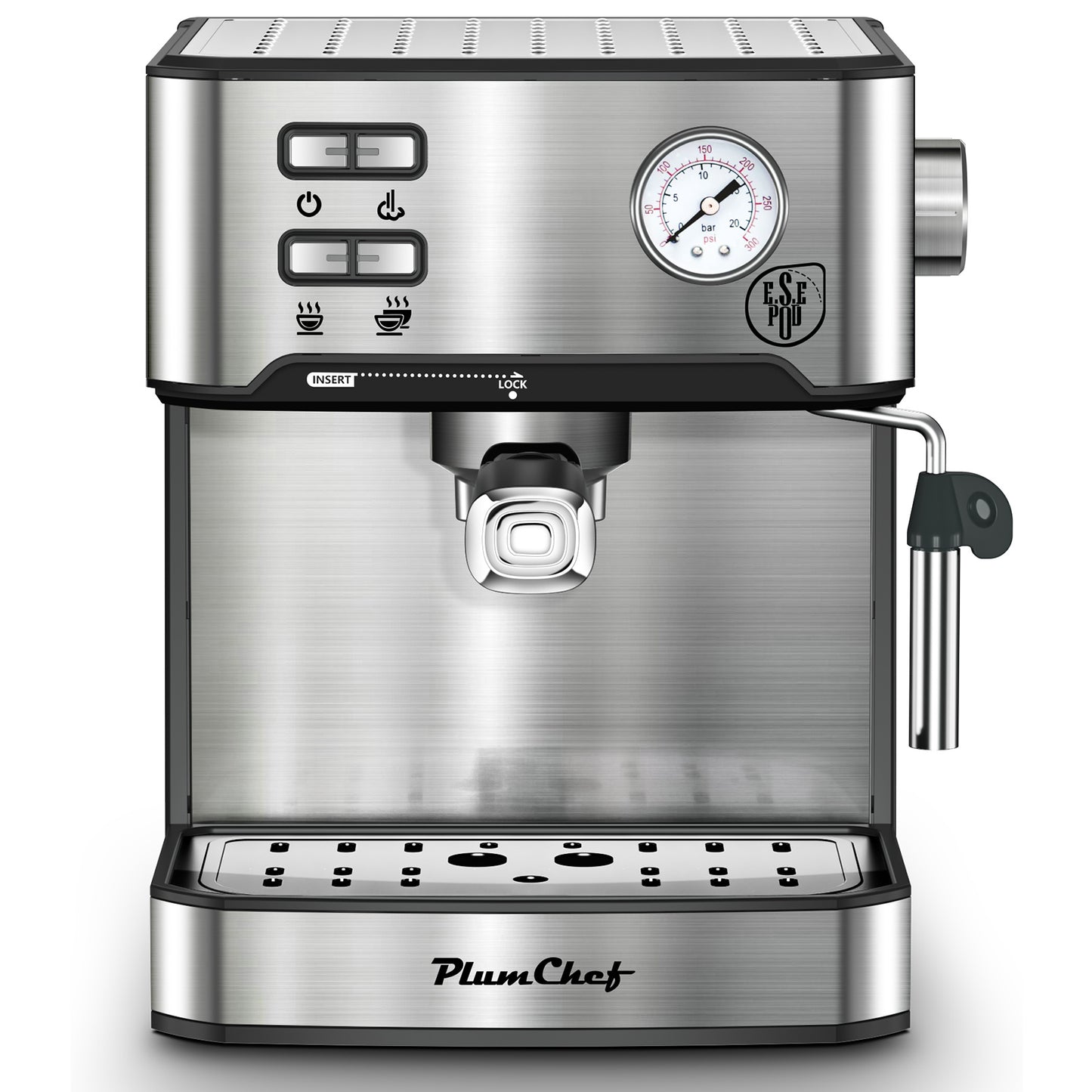 20 Bar Professional Espresso Machine With Milk Frother, Single Double Shot, ESE Pod Compatible.