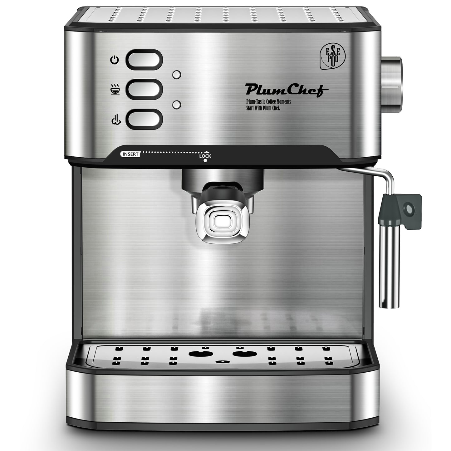 20 Bar Professional Espresso Machine With Milk Frother, Single & Double Shot, ESE Pod Compatible, Visual Display Of Pressure.