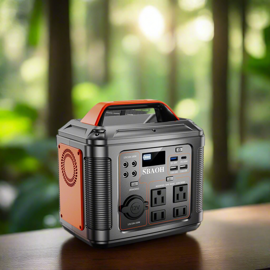300W Portable Power Station, 296Wh Backup Lithium Battery, Solar Generator For Outdoors Camping Travel Hunting Blackout ,60W Solar Panel Is Included