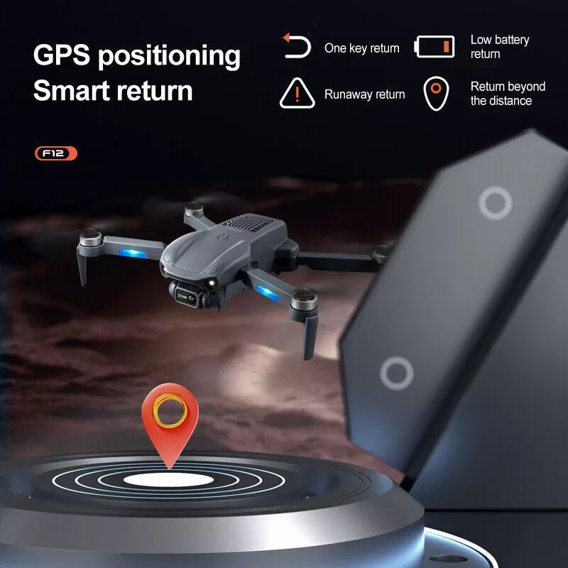 F12 RC Drone GPS 5G WIFI 6K HD Wide Angle Dual Camera Smart Follow