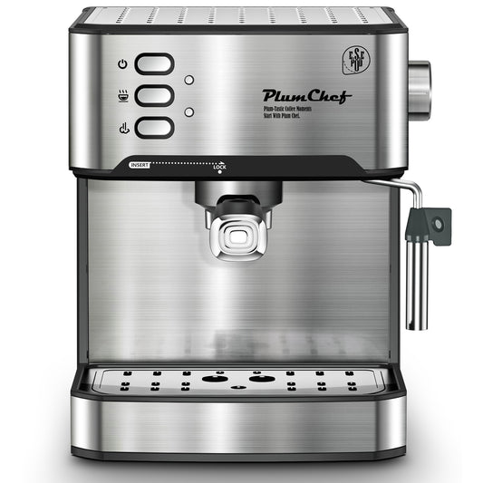 20 Bar Professional Espresso Machine With Milk Frother, Single & Double Shot, ESE Pod Compatible, Visual Display Of Pressure.