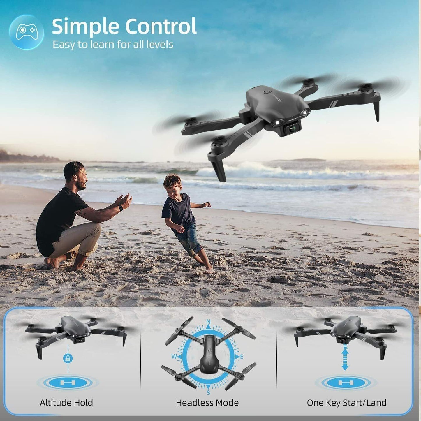 V13 RC Drone 6K HD Dual Camera Foldable Quadcopter Camera Drone